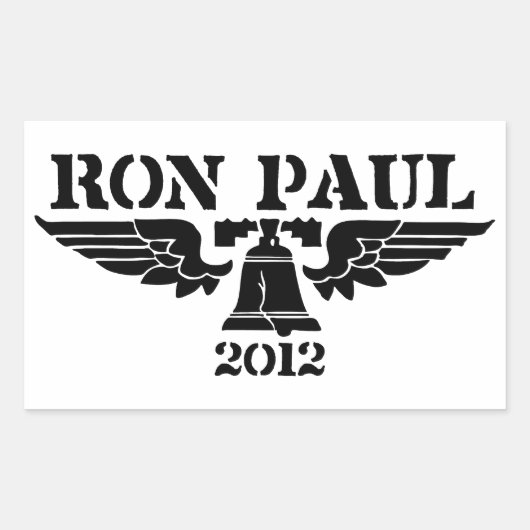 Ron Paul Liberty Black Rechthoekige Sticker (Voorkant)