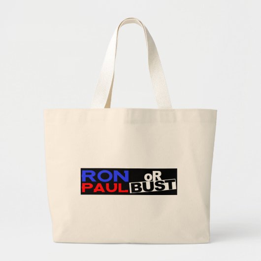RON PAUL OF BUST GROTE TOTE BAG (Voorkant)