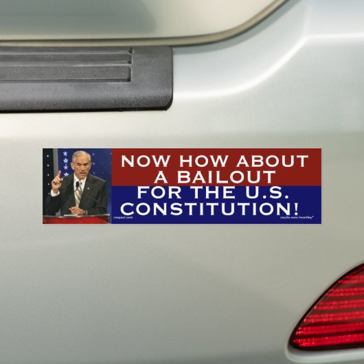 Ron Paul over een redding van de Grondwet Bumpersticker (Op auto)
