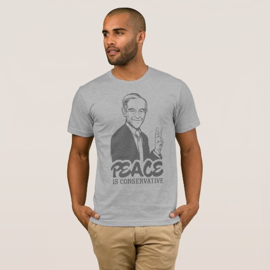 Ron Paul Peace is Conservative T-Shirt (Voorkant volledig)