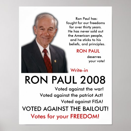 RON PAUL POSTER! POSTER (Voorkant)