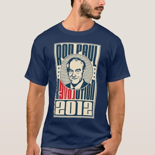 Ron Paul Revolution 2012 - Donker t-shirt (Voorkant)