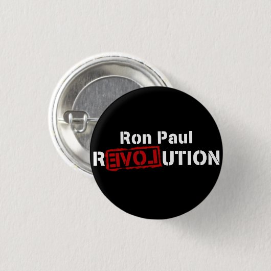Ron Paul Revolution Button Pin inverse logo (Voorkant /achterkant)