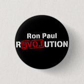 Ron Paul Revolution Button Pin inverse logo (Voorkant)