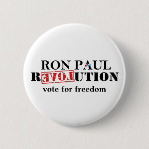 Ron Paul Revolution Button: Stemming voor vrijheid Ronde Button 5,7 Cm