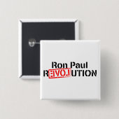 Ron Paul Revolution Continues Vierkante Button 5,1 Cm (Voorkant /achterkant)