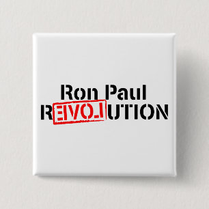 Ron Paul Revolution Continues Vierkante Button 5,1 Cm