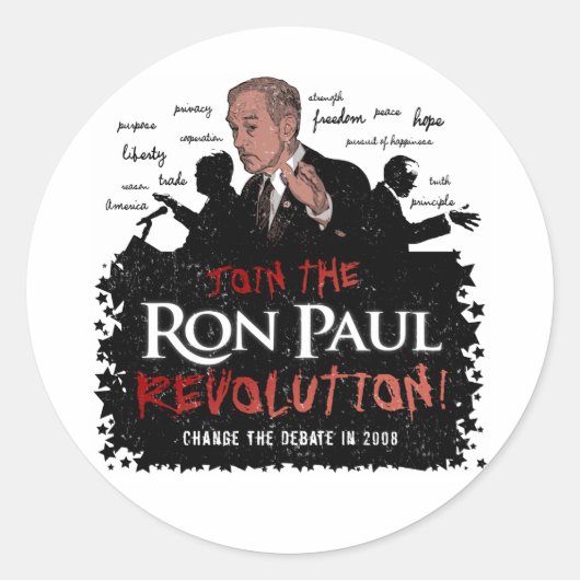 Ron Paul Revolution Grote Sticker (Voorkant)