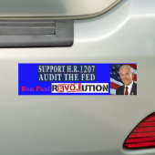 Ron Paul Revolution HR 1207 Audit the Fed Bumpersticker (Op auto)