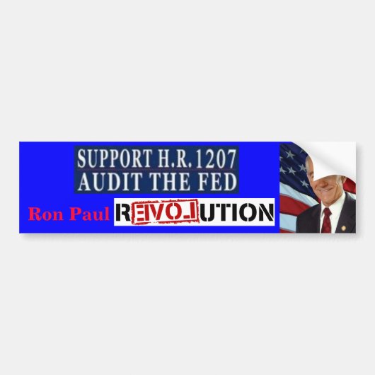 Ron Paul Revolution HR 1207 Audit the Fed Bumpersticker (Voorkant)