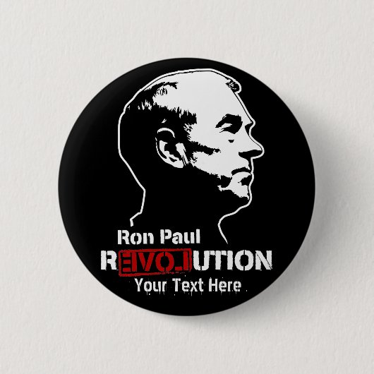 Ron Paul Revolution - Mosterdbare Buttonnen Ronde Button 5,7 Cm (Voorkant)