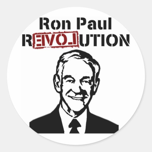 Ron Paul Revolution Round Sticker (Voorkant)