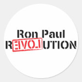 Ron Paul Revolution Round Sticker (Voorkant)