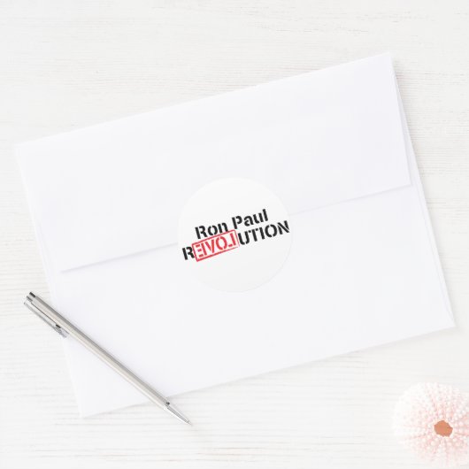 Ron Paul Revolution Round Sticker (Envelop)