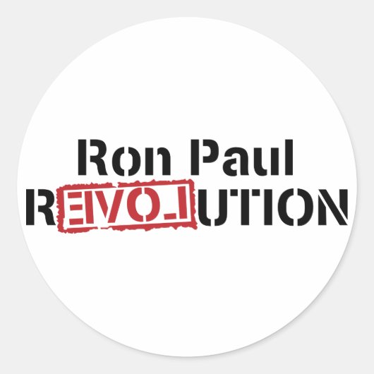 Ron Paul Revolution Round Sticker (Voorkant)