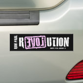 Ron Paul Revolution (roze) Bumpersticker (Op auto)