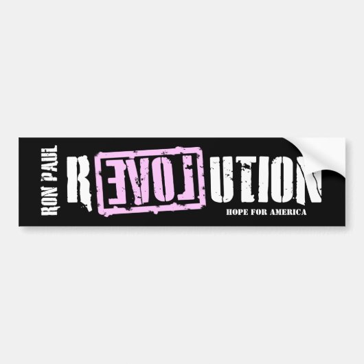 Ron Paul Revolution (roze) Bumpersticker (Voorkant)