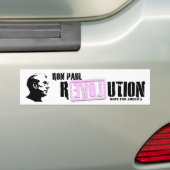 Ron Paul Revolution (roze) Bumpersticker (Op auto)