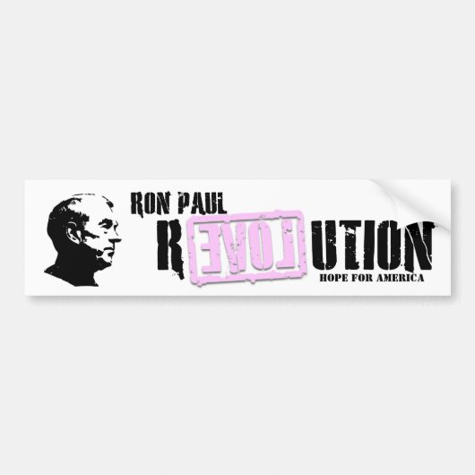 Ron Paul Revolution (roze) Bumpersticker (Voorkant)