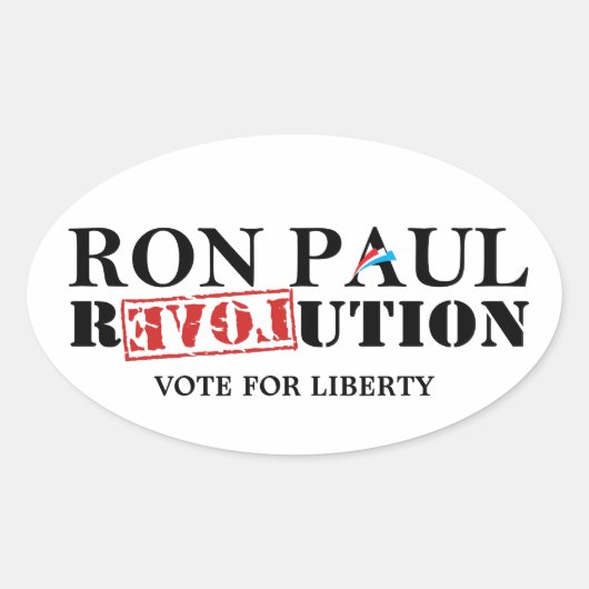 Ron Paul Revolution - Stem voor vrijheid Ovale Sticker (Voorkant)