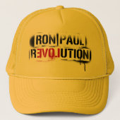 RON PAUL REVOLUTION STENCIL GRAFFITI PET! TRUCKER PET (Voorkant)