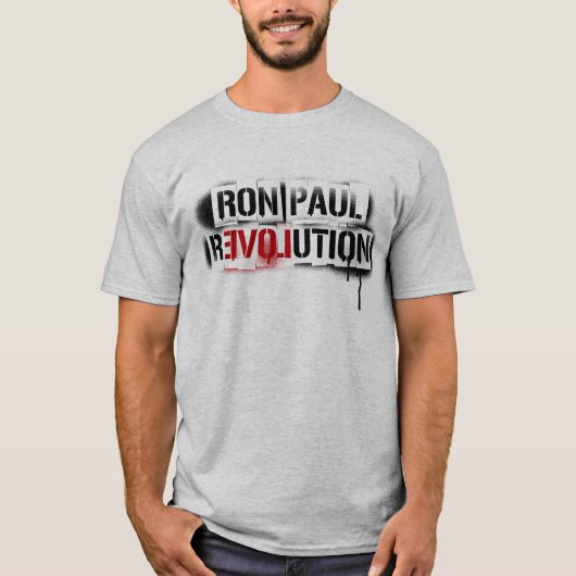 Ron Paul Revolution Stencil Graffiti T-shirt (Voorkant)
