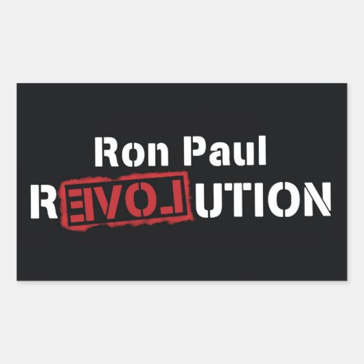 Ron Paul Revolution Sticker Large Square - 4 stuks (Voorkant)