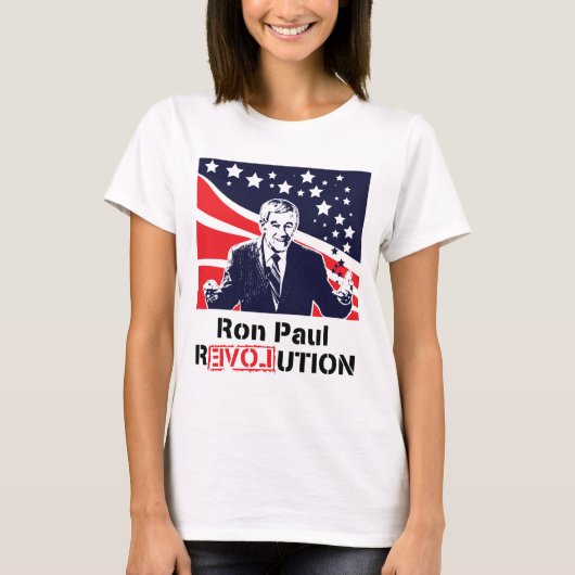 Ron Paul Revolution T-shirt wit (Voorkant)