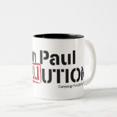 Ron Paul Revolution Tweekleurige Koffiemok (Voorkant rechts)