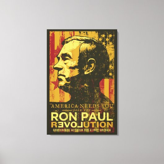 Ron Paul Revolution verpakt doek Canvas Afdruk (Voorkant)