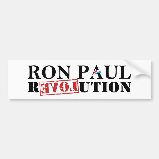 Ron Paul Revolution White Bumpersticker (Voorkant)