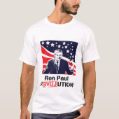Ron Paul Revolution White T-Shirt Male (Voorkant)