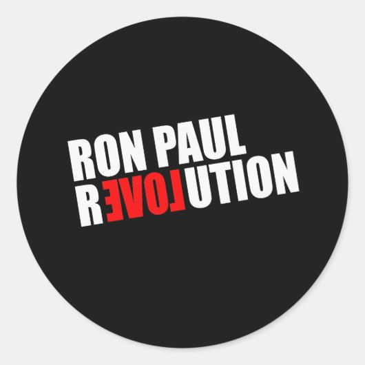 RON PAUL REVOLUTION (wit) Ronde Sticker (Voorkant)