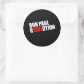 RON PAUL REVOLUTION (wit) Ronde Sticker (Tas)