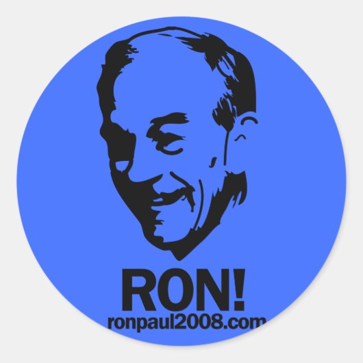Ron Paul "Ron!" Ronde Sticker Pack (Voorkant)