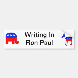 Ron Paul schrijft in Bumpersticker