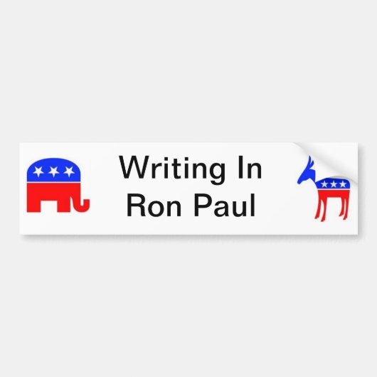 Ron Paul schrijft in Bumpersticker (Voorkant)