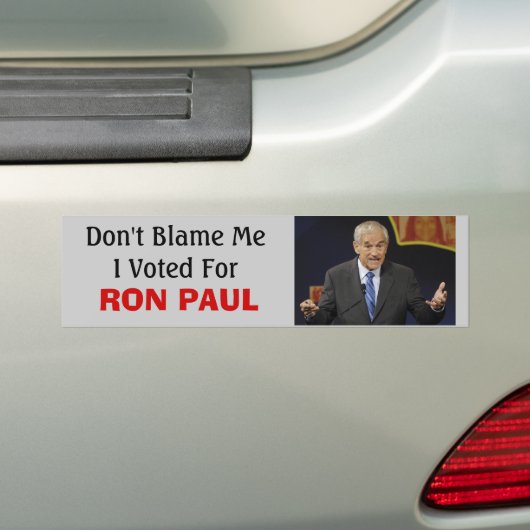 Ron Paul tijdens een debat, wees niet schuldig ... Bumpersticker (Op auto)
