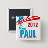 Ron Paul Vierkante Button 5,1 Cm (Voorkant /achterkant)