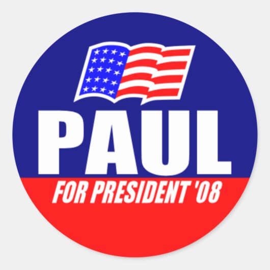 Ron Paul voor President 08 Stickers (Voorkant)