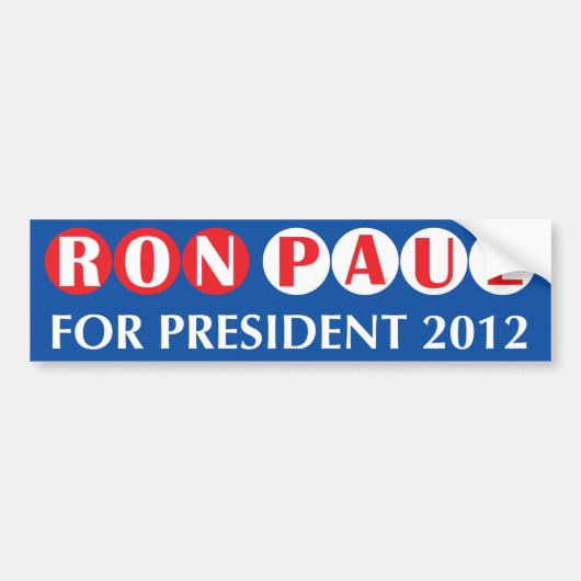 Ron Paul voor President 2012 Bumpersticker (Voorkant)