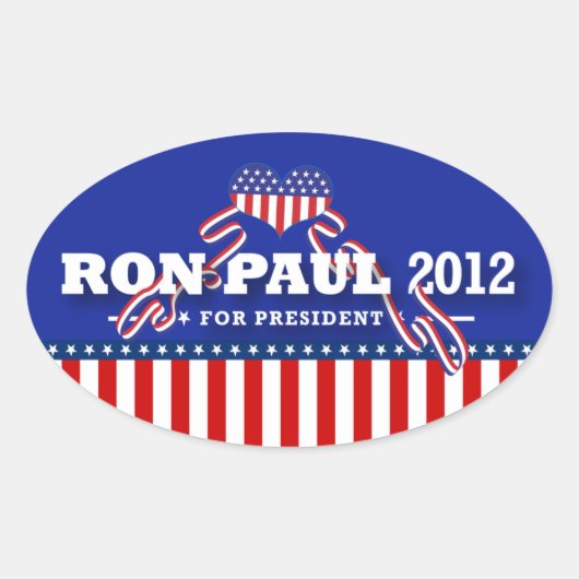 Ron Paul voor President 2012 Ovale Sticker (Voorkant)