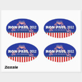 Ron Paul voor President 2012 Ovale Sticker (Vel)