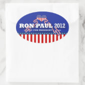 Ron Paul voor President 2012 Ovale Sticker (Tas)