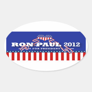 Ron Paul voor President 2012 Ovale Sticker