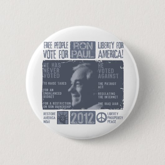 Ron Paul voor president 2012 Ronde Button 5,7 Cm (Voorkant)