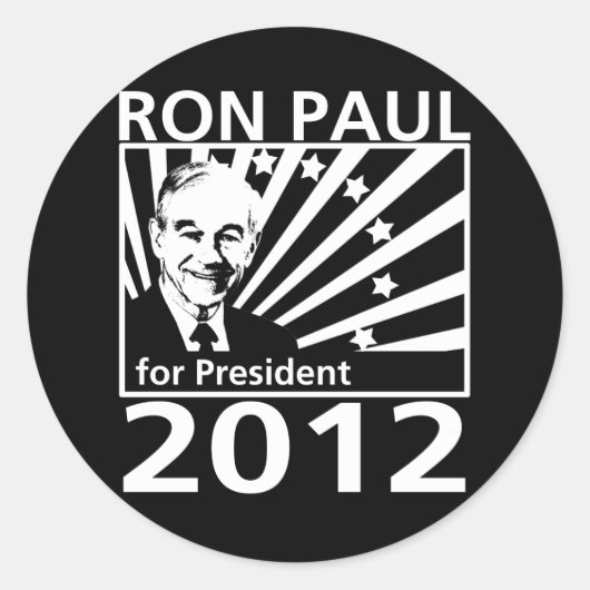 Ron Paul voor President 2012 Ronde Sticker (Voorkant)