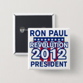 Ron Paul voor President 2012 Tshirts Vierkante Button 5,1 Cm (Voorkant /achterkant)