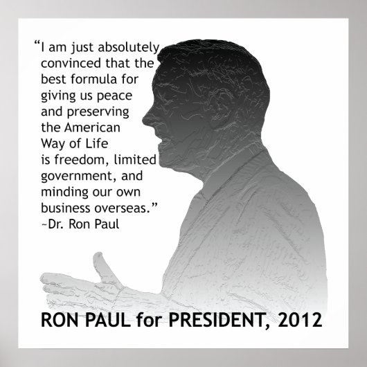 Ron Paul voor President van de Verenigde Staten Poster (Voorkant)