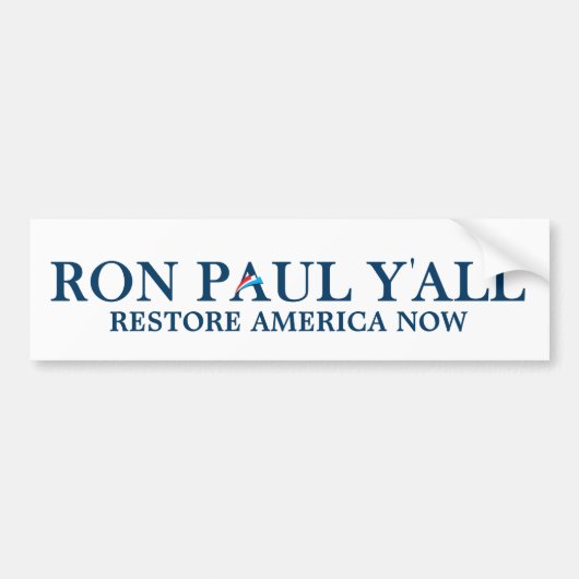 Ron Paul Y'all - Funny Bumpersticker (Voorkant)
